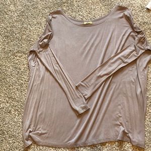 Taupe Piko long sleeved top